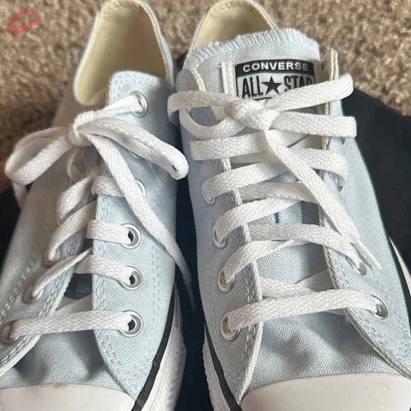 Two Pair Men’s 6 Converse Sky Blue and white Canvas Shoes - Picture 7 of 12